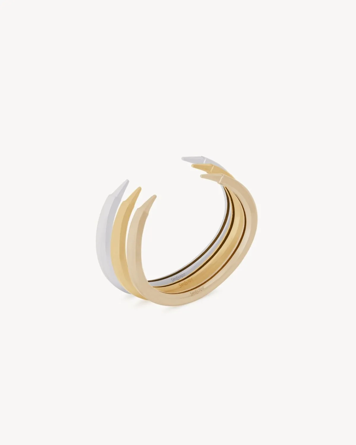 Saint Laurent Fine Jewelry-Spiky bracelets in 18K grey gold, yellow, gold and pale gold greyGOLD,YELLOWGOLDANDPALEGOLD