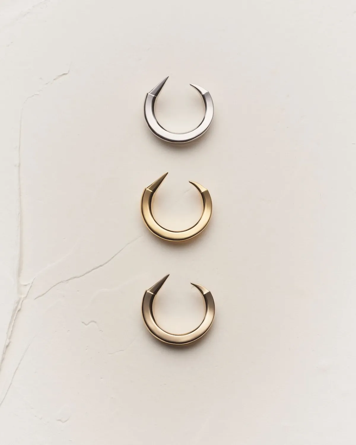 Saint Laurent Fine Jewelry-Spiky rings in 18K grey gold, yellow, gold and pale gold greyGOLD,YELLOWGOLDANDPALEGOLD