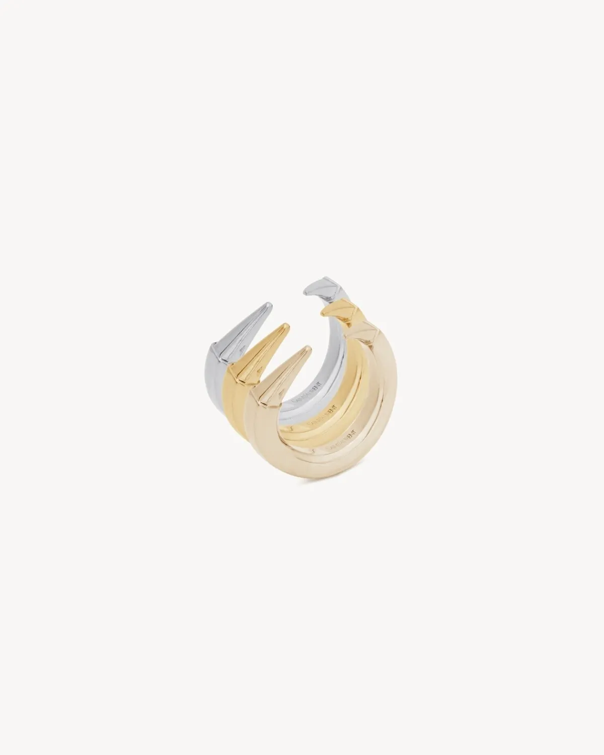 Saint Laurent Fine Jewelry-Spiky rings in 18K grey gold, yellow, gold and pale gold greyGOLD,YELLOWGOLDANDPALEGOLD