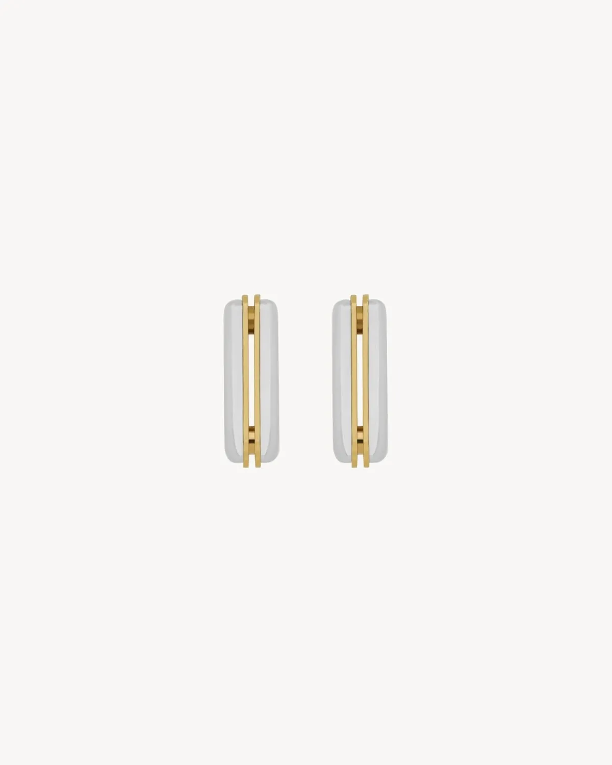 Saint Laurent Earrings And Necklaces-split square hoop earrings in metal PALLADIUMANDGOLD