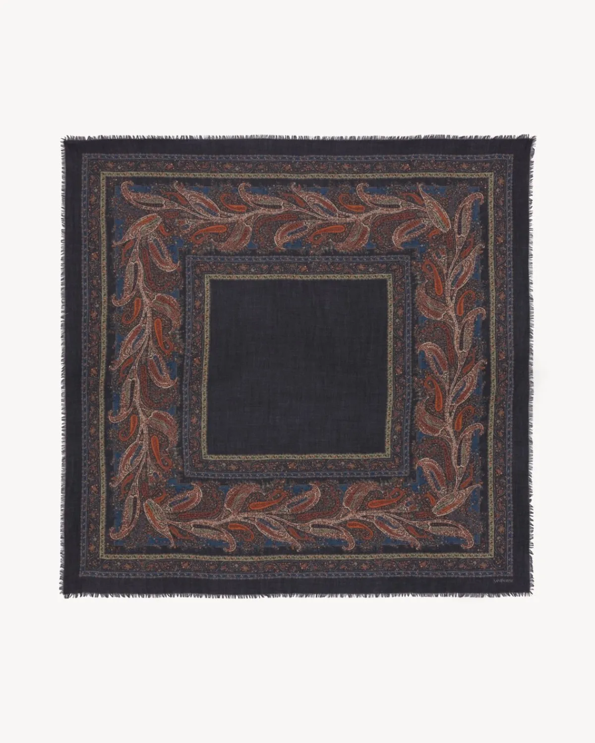 Saint Laurent Scarves And Silk-square scarf in paisley cashmere twill MIDNIGHTBLUEANDMULTICOLOR