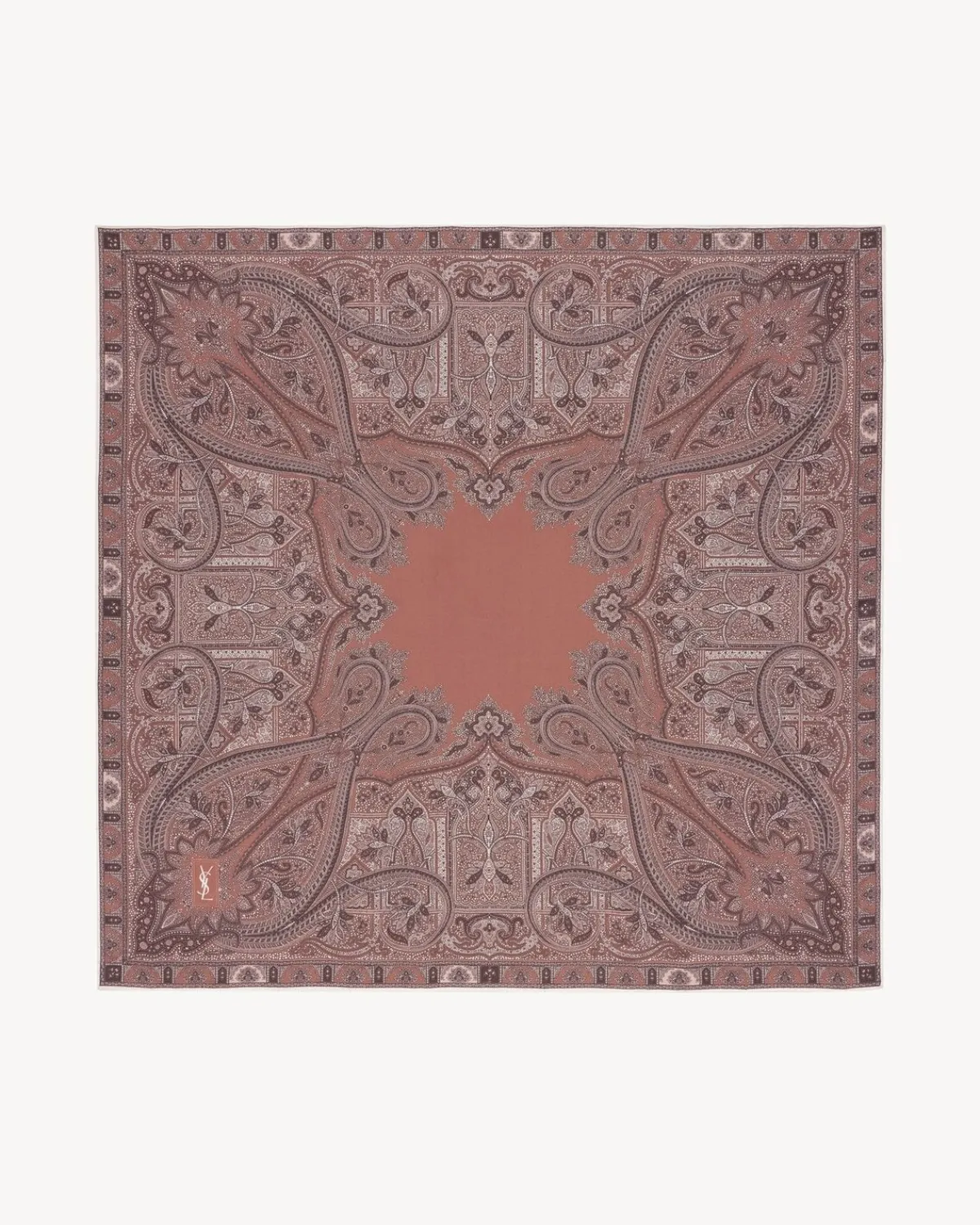 Saint Laurent Scarves And Silk-square scarf in paisley silk twill LIGHTBROWNANDMULTICOLOR