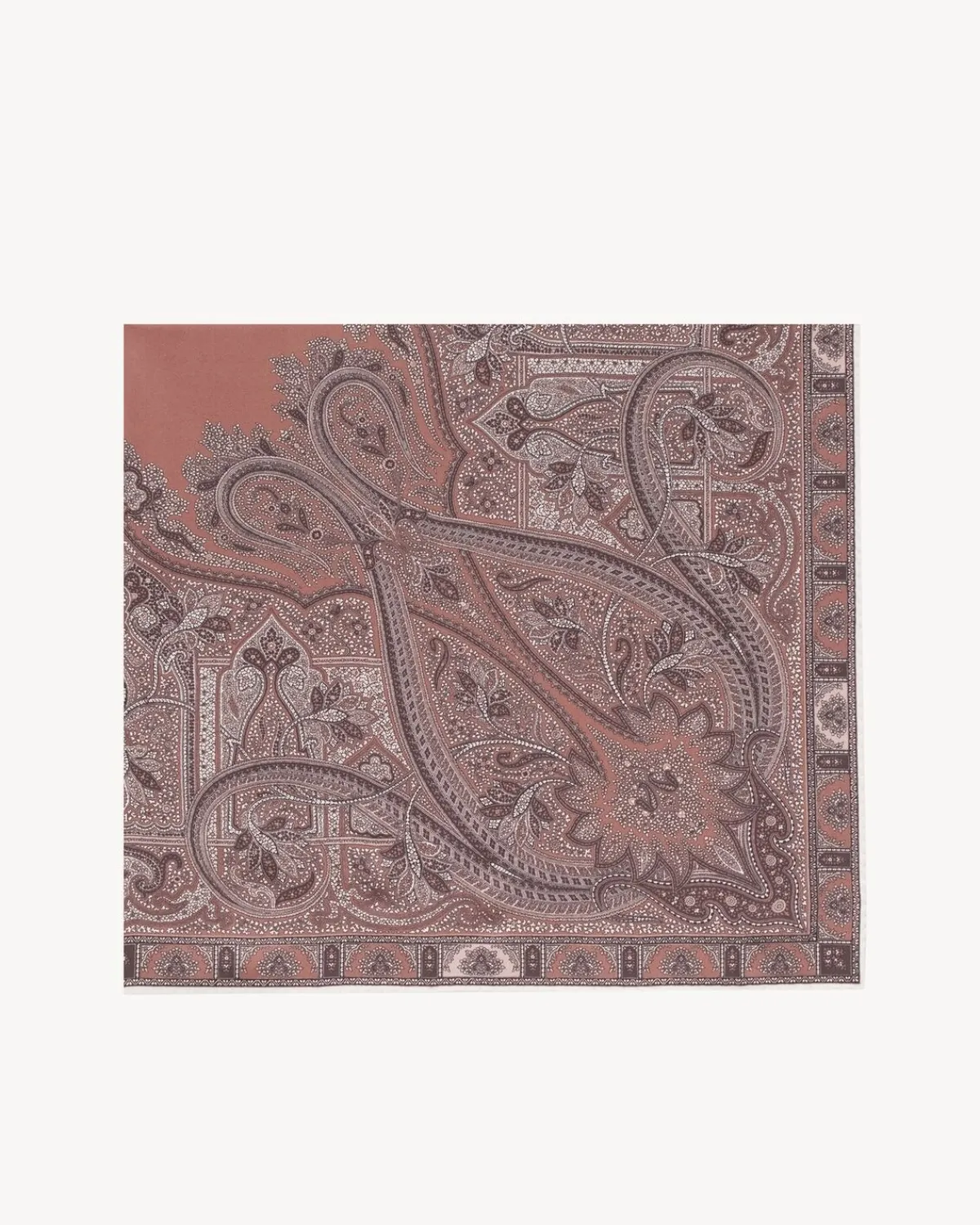 Saint Laurent Scarves And Silk-square scarf in paisley silk twill LIGHTBROWNANDMULTICOLOR