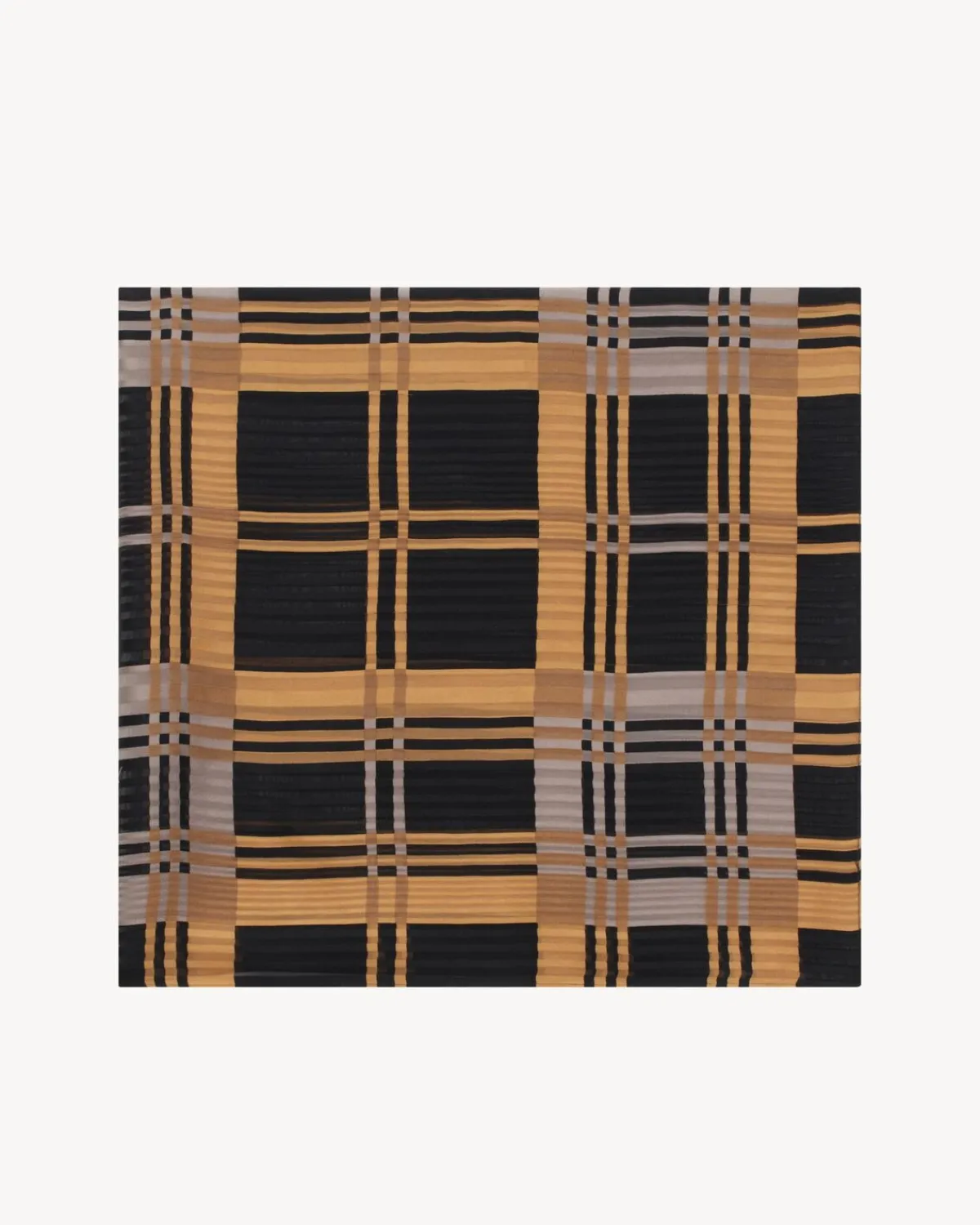 Saint Laurent Other Accessories-square scarf in plaid silk pekin BLACKANDMULTICOLOR