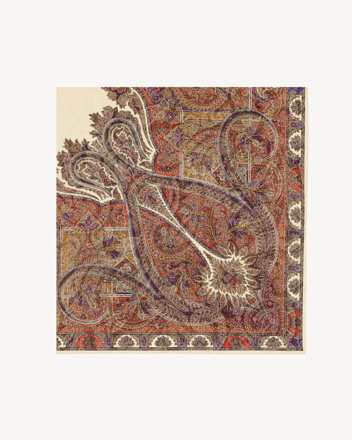 Saint Laurent Scarves And Silk-square scarf in vintage paisley jacquard REDANDMULTICOLOR