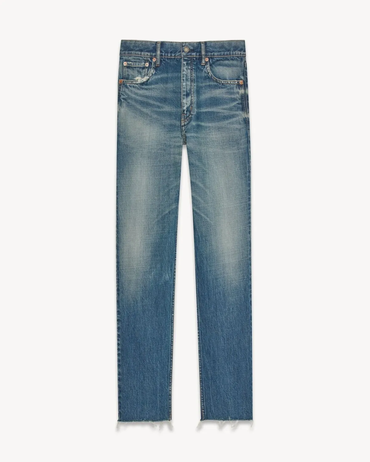 Saint Laurent Denim-Straight Jeans in Blue Denim AUTHENTICVINTAGEBLUE