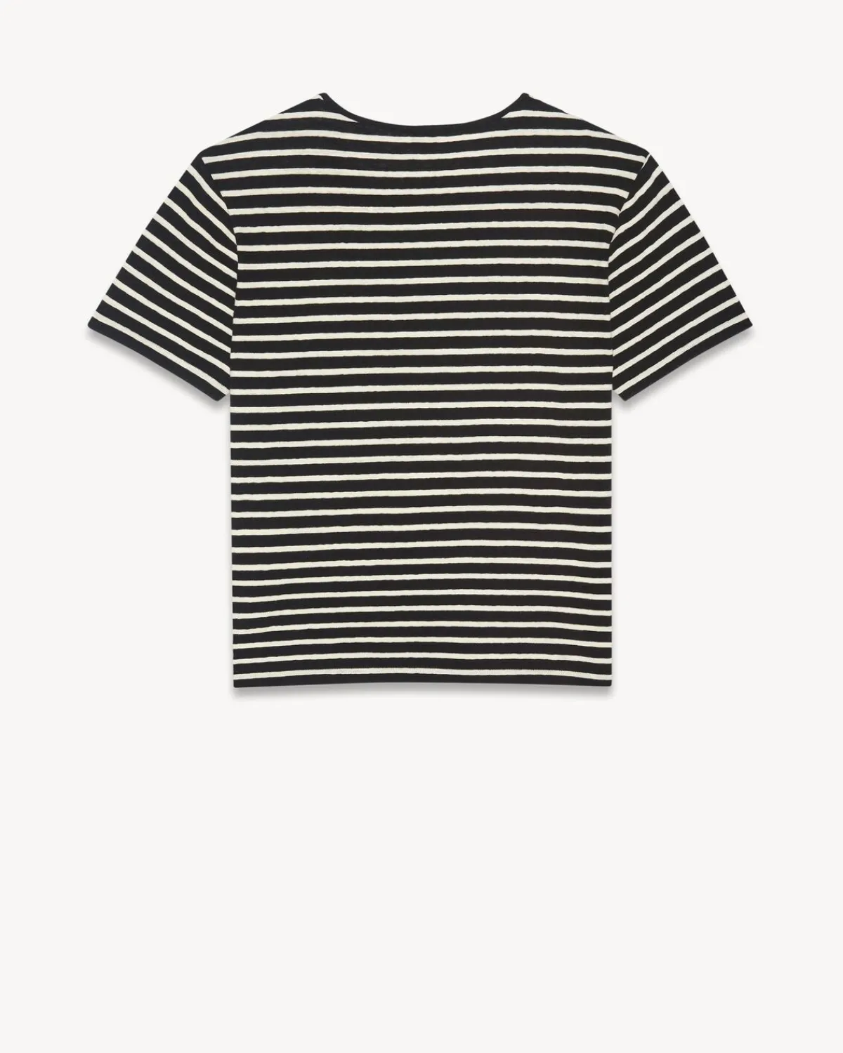 Saint Laurent Jersey-striped CASSANDRE t-shirt in jersey BLACKu0026NATURAL