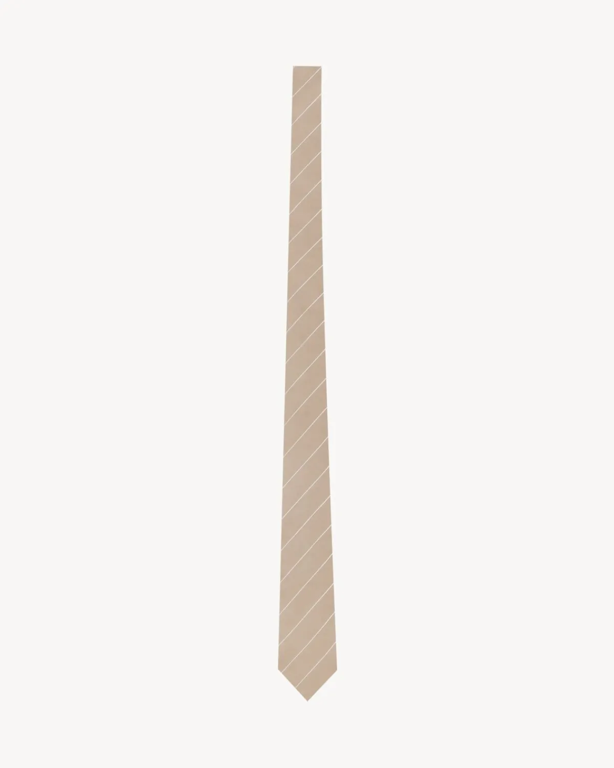 Saint Laurent Other Accessories-striped tie in silk grosgrain BEIGEANDIVORY