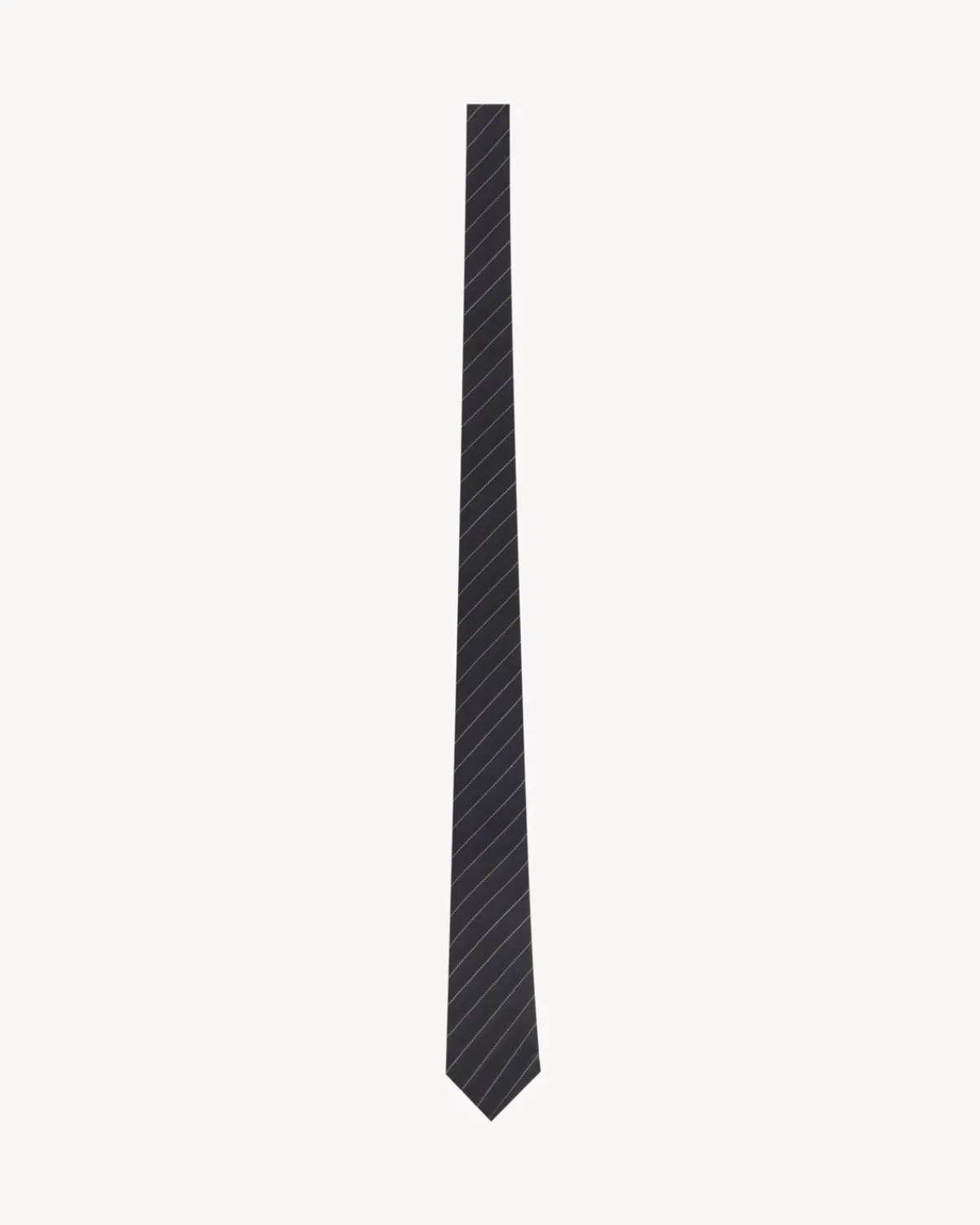 Saint Laurent Other Accessories-striped tie in silk jacquard BLACKANDIVORY