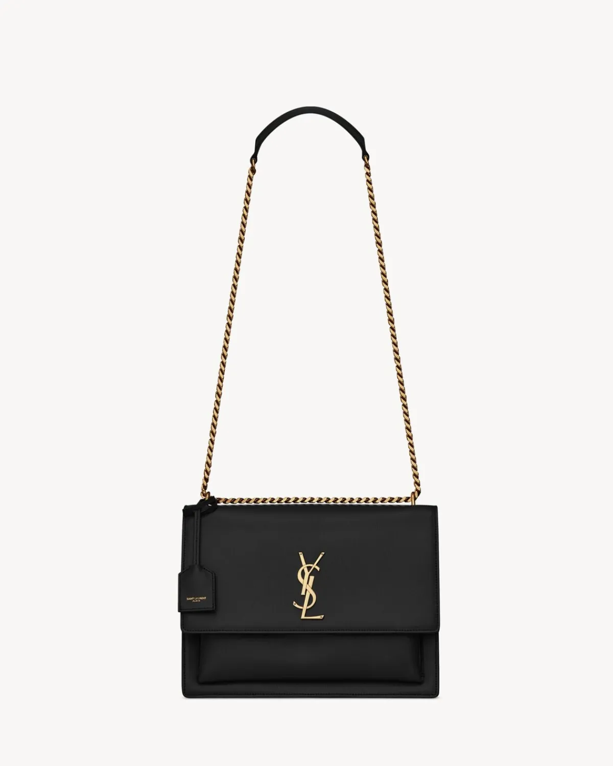 Saint Laurent Shoulder Bags-SUNSET LARGE IN SMOOTH LEATHER NOIR