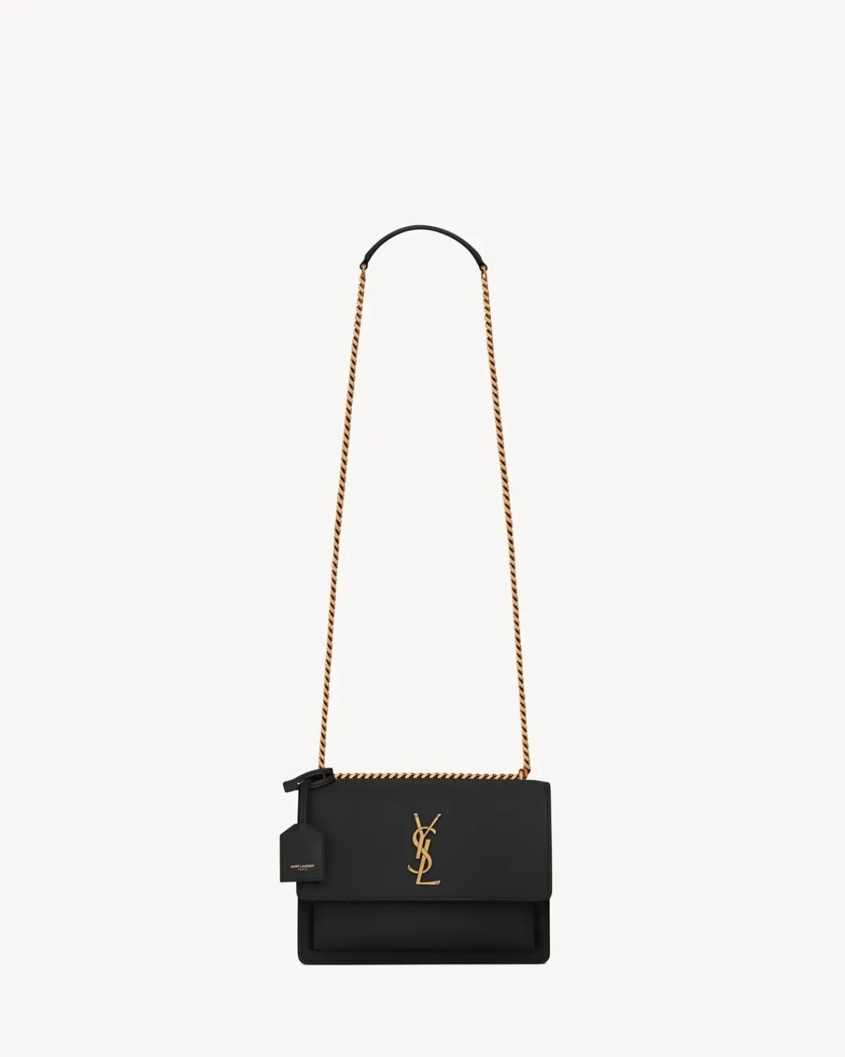 Saint Laurent Shoulder Bags-SUNSET MEDIUM IN SMOOTH LEATHER NOIR