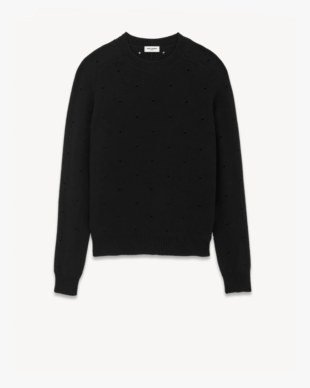 Saint Laurent Knitwear-Sweater in Openwork Wool BLACK