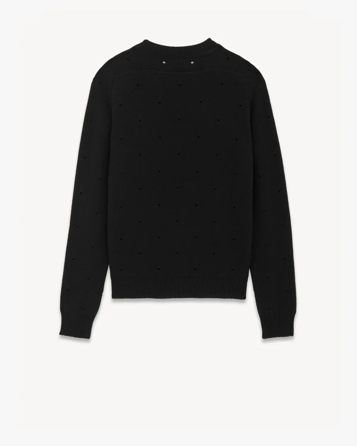 Saint Laurent Knitwear-Sweater in Openwork Wool BLACK