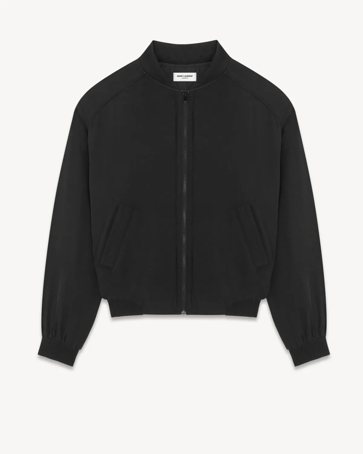 Saint Laurent Outerwear-Teddy Jacket in Twill BLACK