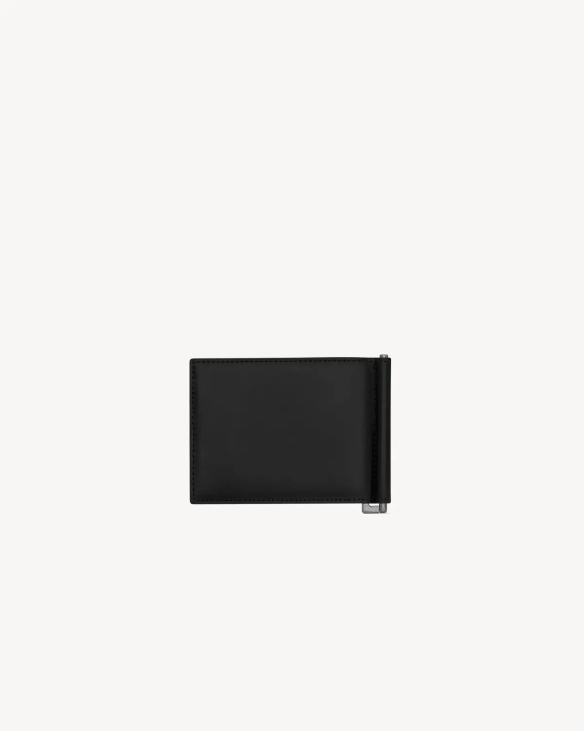 Saint Laurent Wallets-TINY CASSANDRE Bill clip wallet in matte leather BLACK