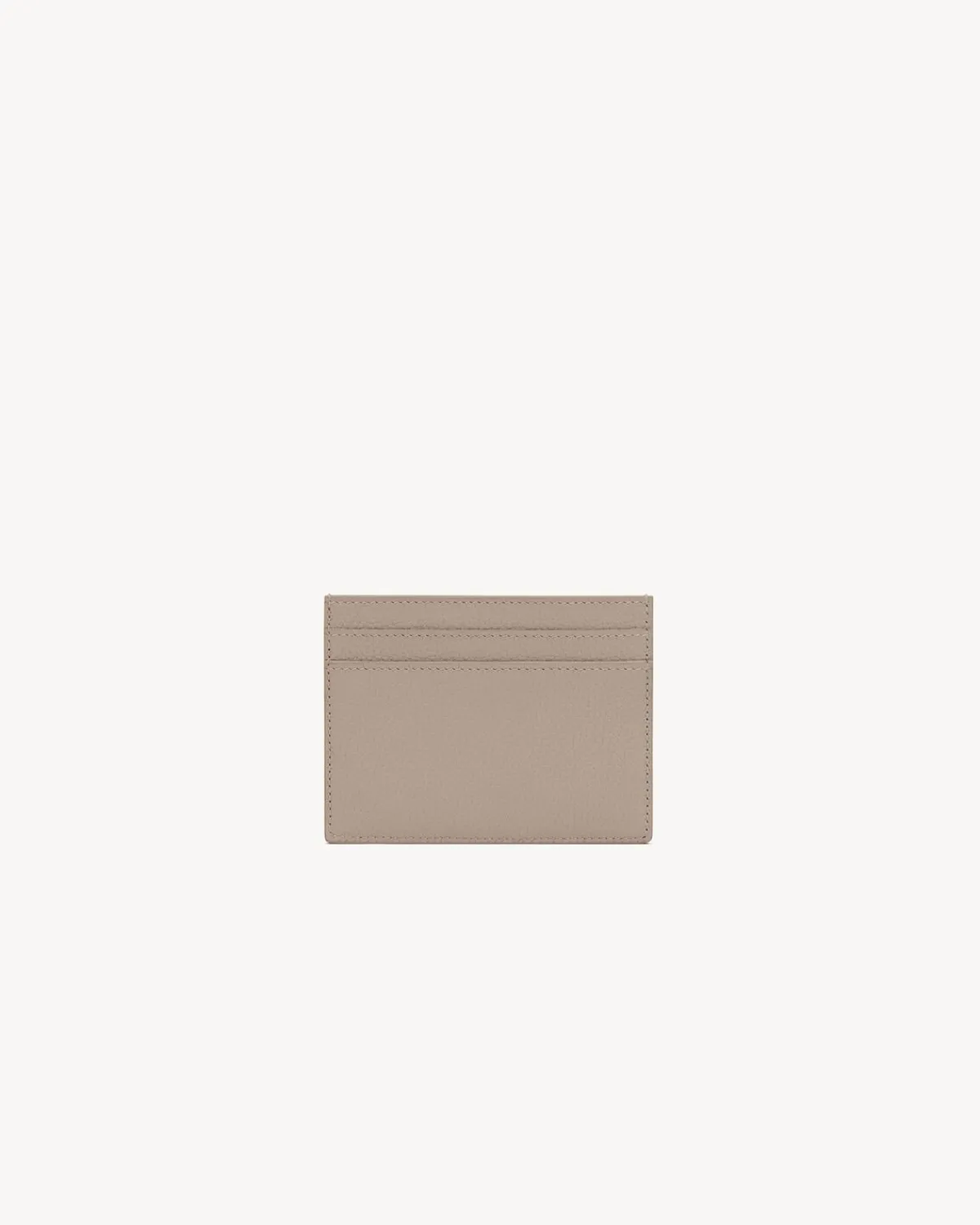 Saint Laurent Card Cases-TINY CASSANDRE CARD CASE IN GRAINED LEATHER GREYISHBROWN