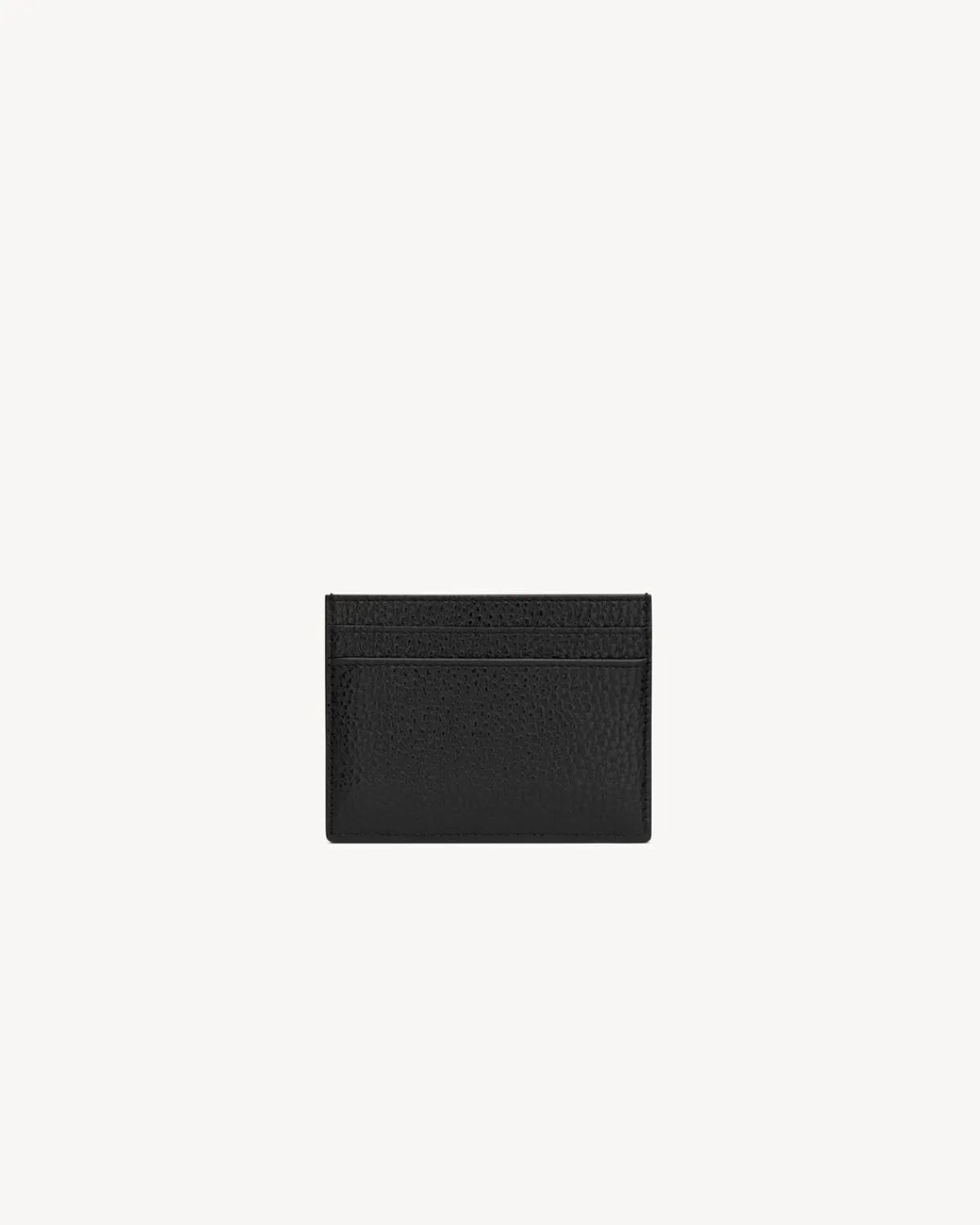 Saint Laurent Card Cases-TINY CASSANDRE card case in grained leather BLACK