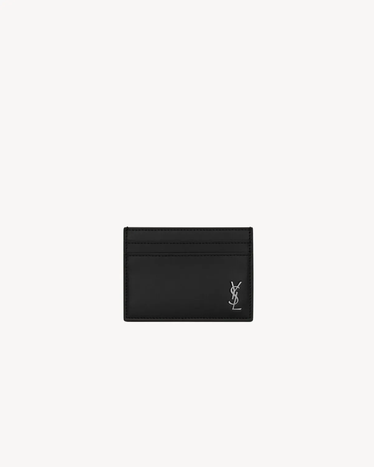 Saint Laurent Card Cases-TINY CASSANDRE card case in matte leather BLACK