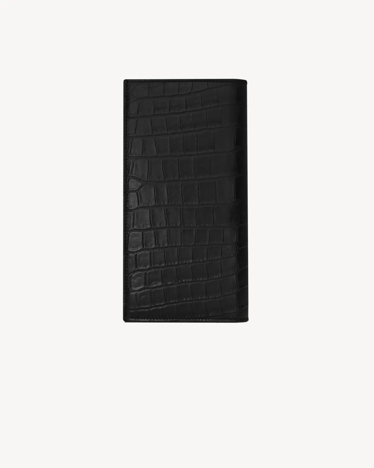 Saint Laurent Wallets-TINY CASSANDRE continental wallet in CROCODILE-EMBOSSED matte leather BLACK