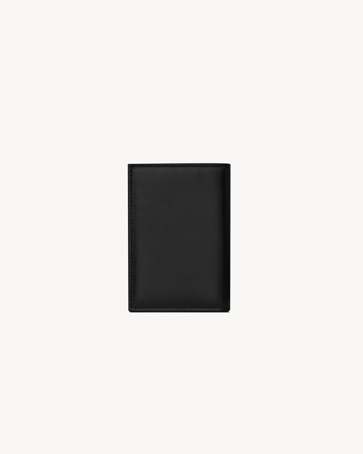 Saint Laurent Card Cases-TINY CASSANDRE credit card wallet in matte leather BLACK