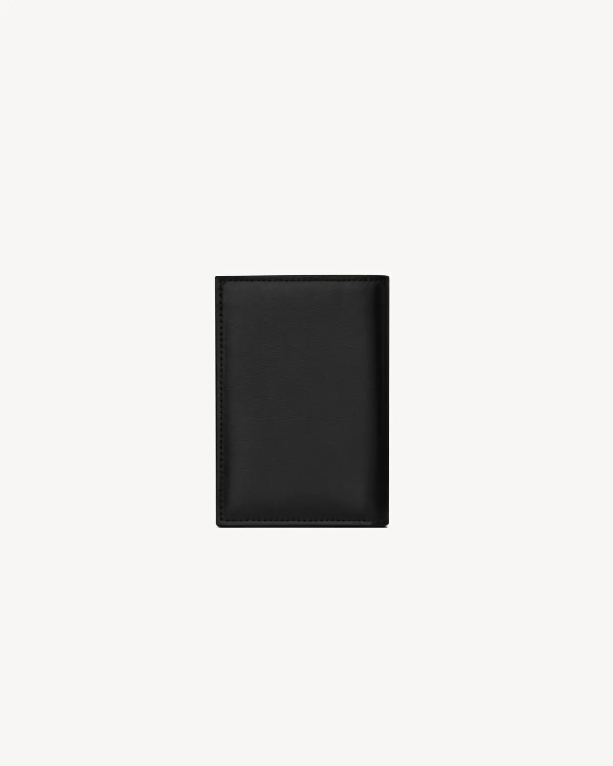 Saint Laurent Card Cases-TINY CASSANDRE credit card wallet in matte leather BLACK