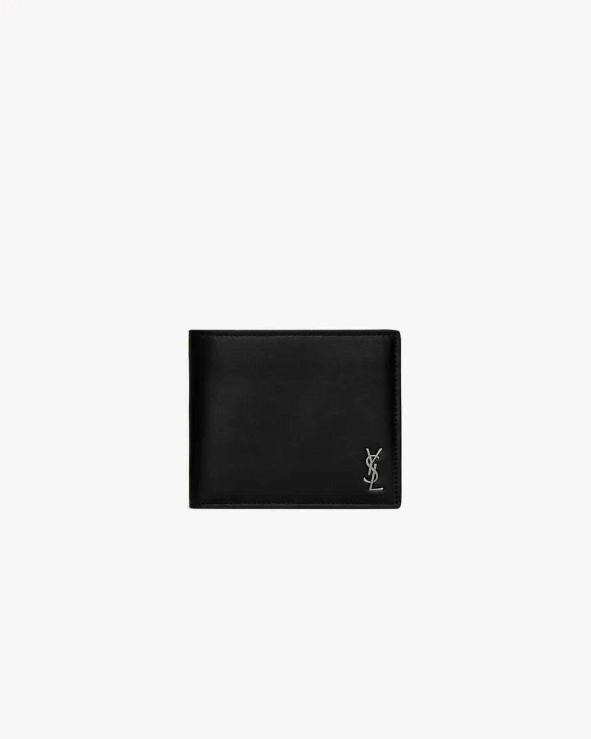 Saint Laurent Wallets-TINY CASSANDRE East/West wallet in matte leather BLACK