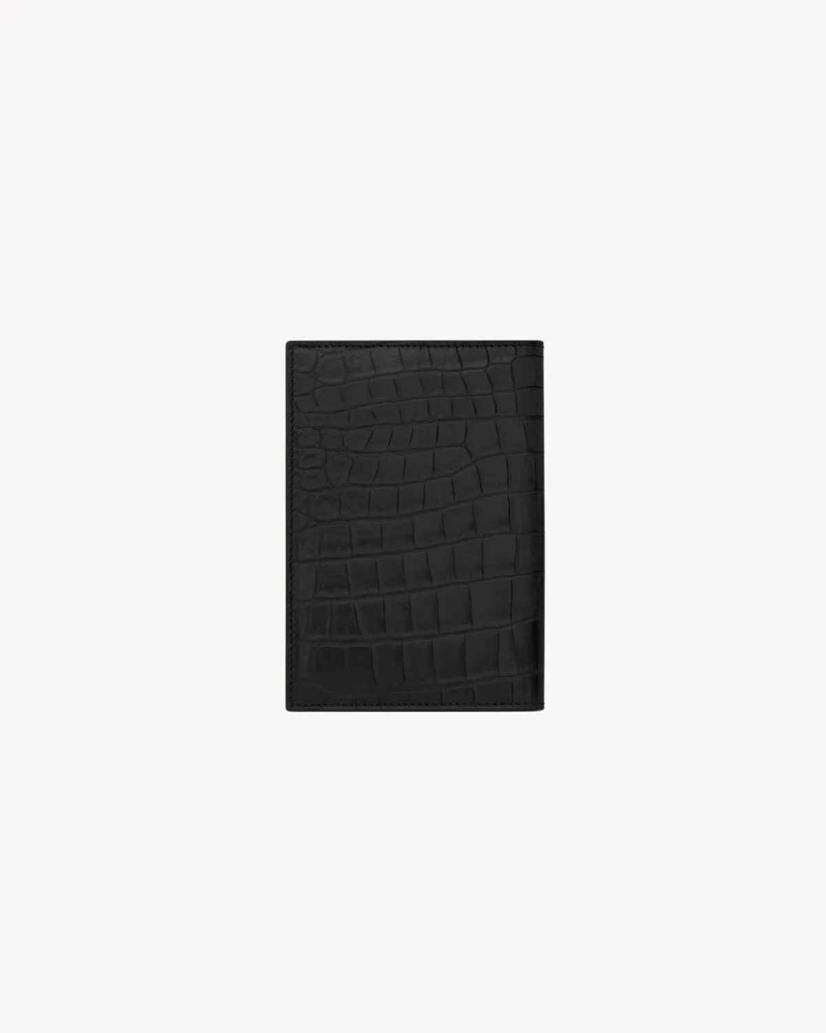 Saint Laurent Cases And Holders-TINY CASSANDRE PASSPORT CASE IN CROCODILE-EMBOSSED LEATHER BLACK