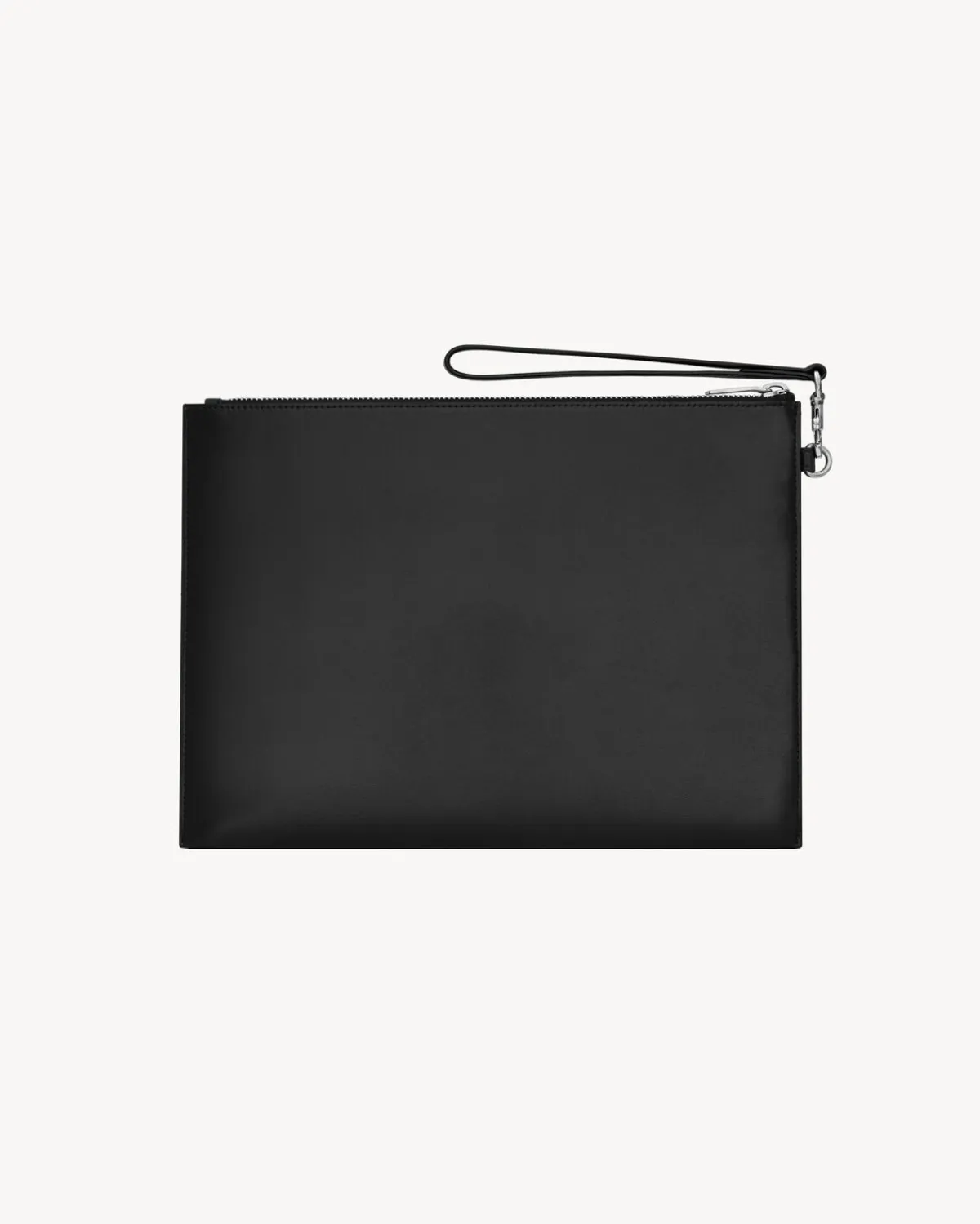 Saint Laurent Pouches-TINY CASSANDRE zipped tablet holder in shiny leather NOIR