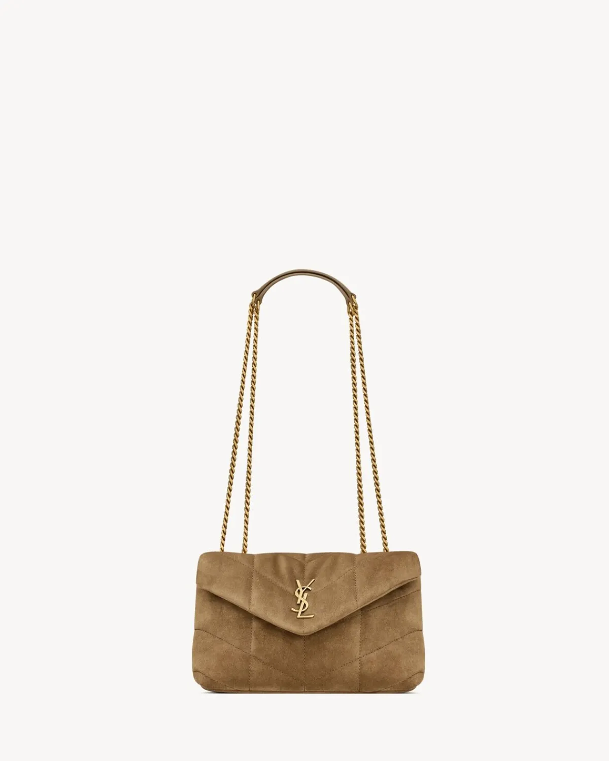 Saint Laurent Shoulder Bags | Mini Bags-Toy PUFFER in suede GOLDENLEAF