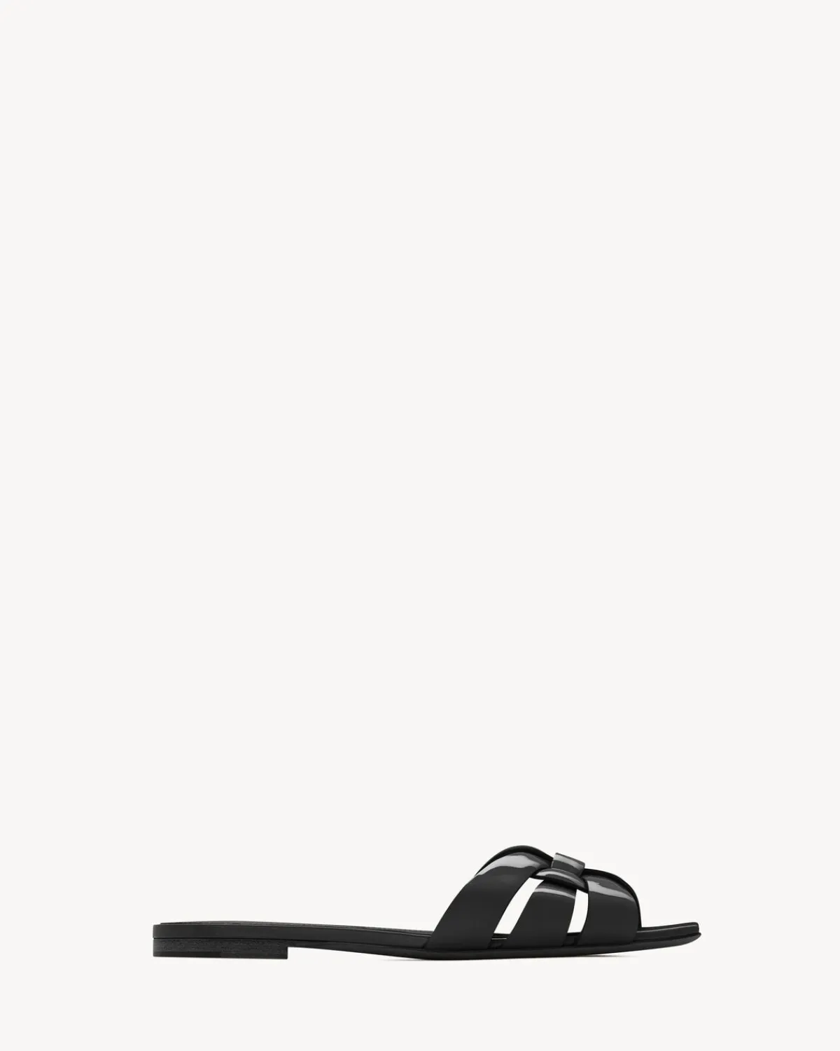 Saint Laurent Flats-tribute MULES in patent leather BLACK