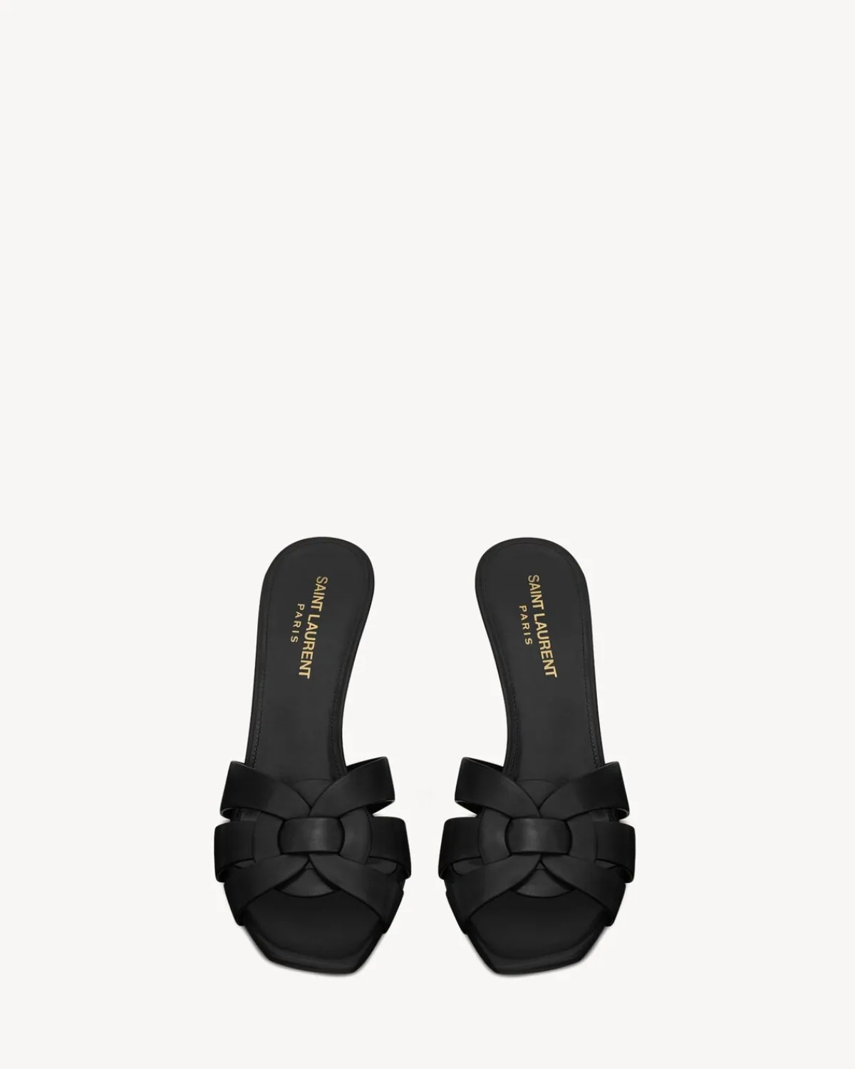 Saint Laurent Pumps And Mules-TRIBUTE MULES in smooth leather BLACK