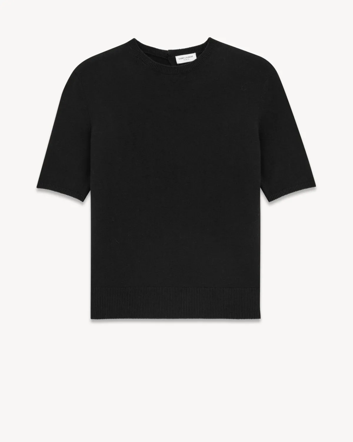 Saint Laurent Knitwear-T-Shirt Sweater in Wool BLACK