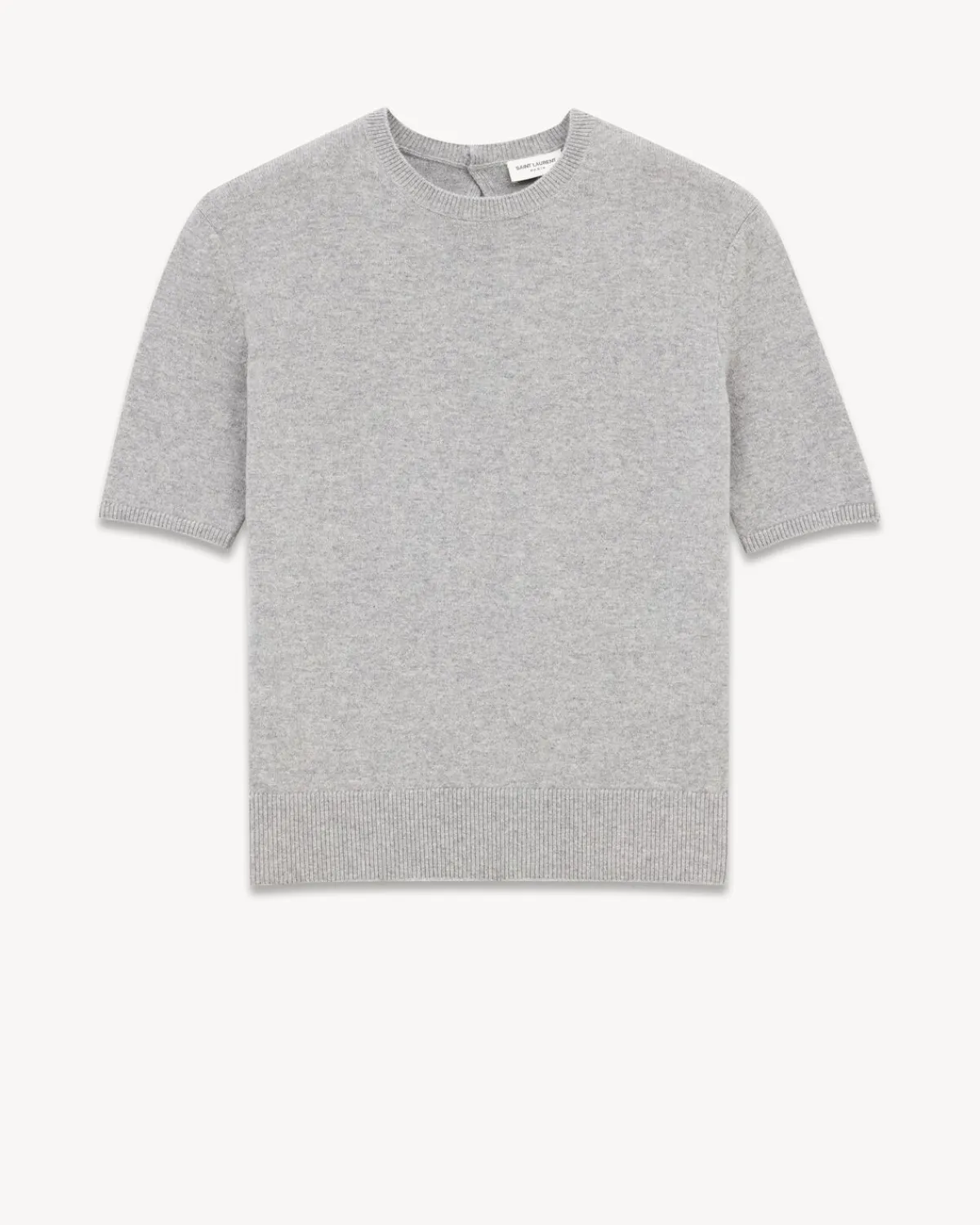 Saint Laurent Knitwear-T-Shirt Sweater in Wool GRISCHINE