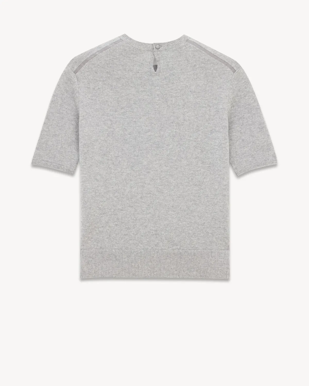 Saint Laurent Knitwear-T-Shirt Sweater in Wool GRISCHINE