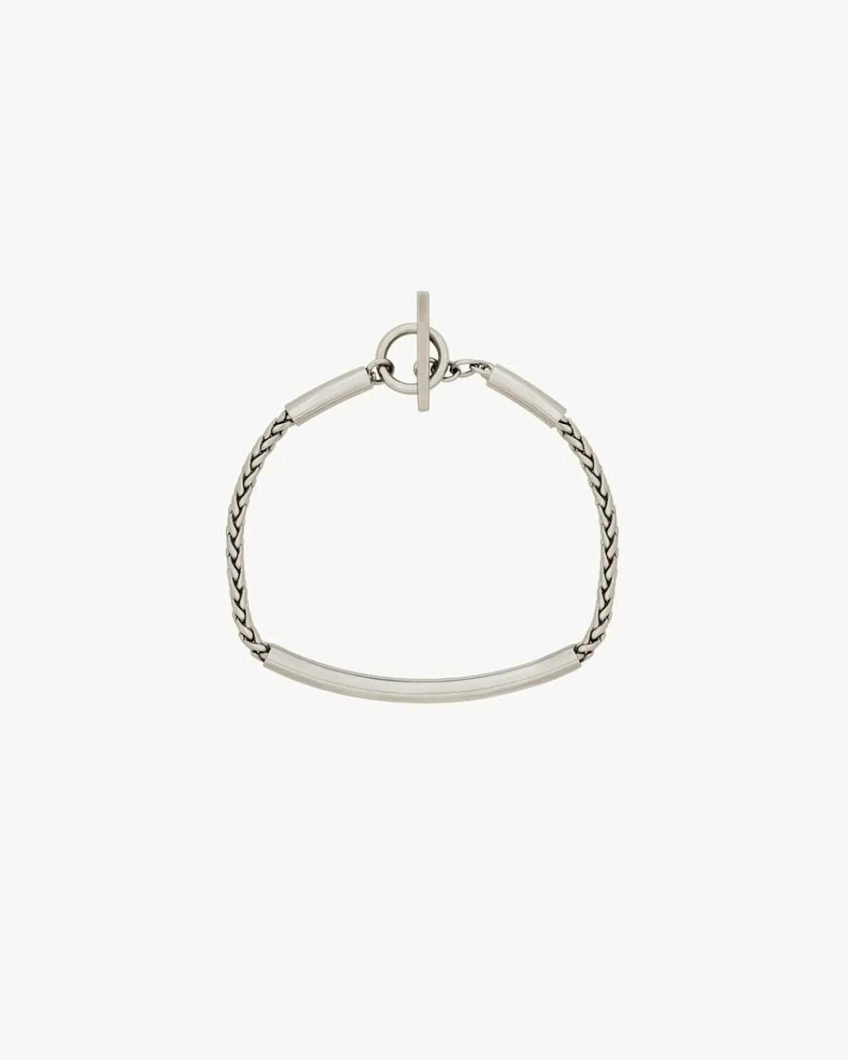 Saint Laurent Jewelry-tube chain bracelet in metal PALLADIUM