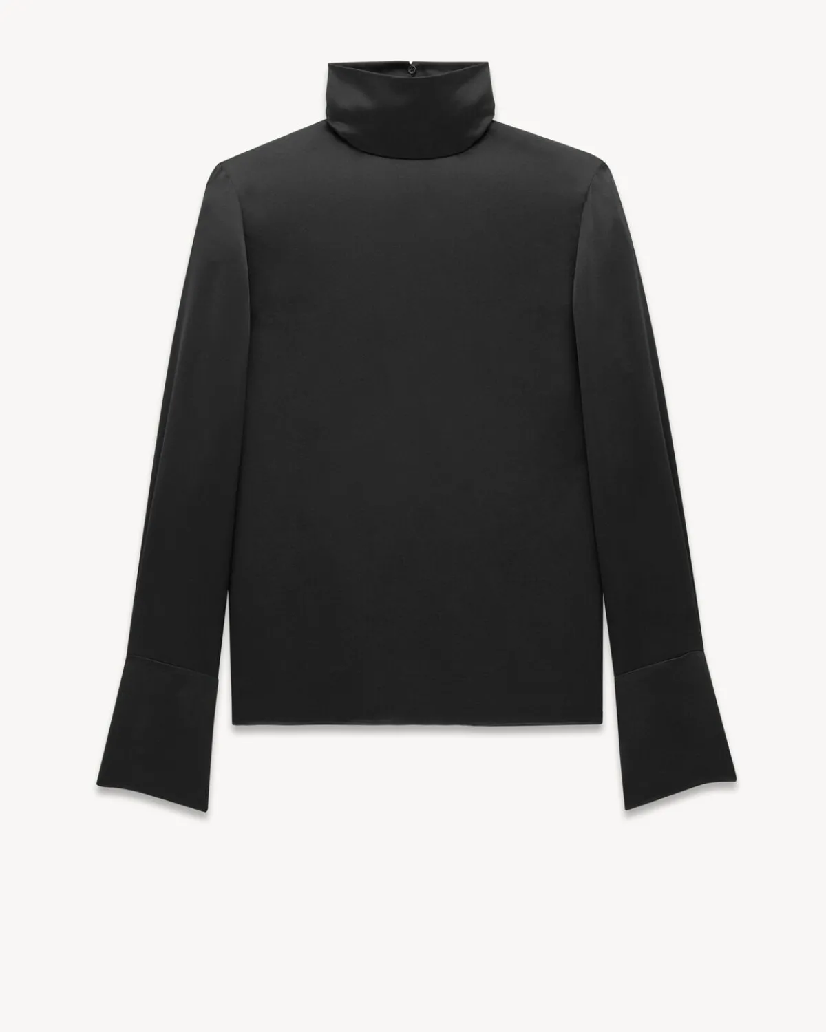 Saint Laurent Shirts And Tops-turtleneck blouse in silk satin BLACK