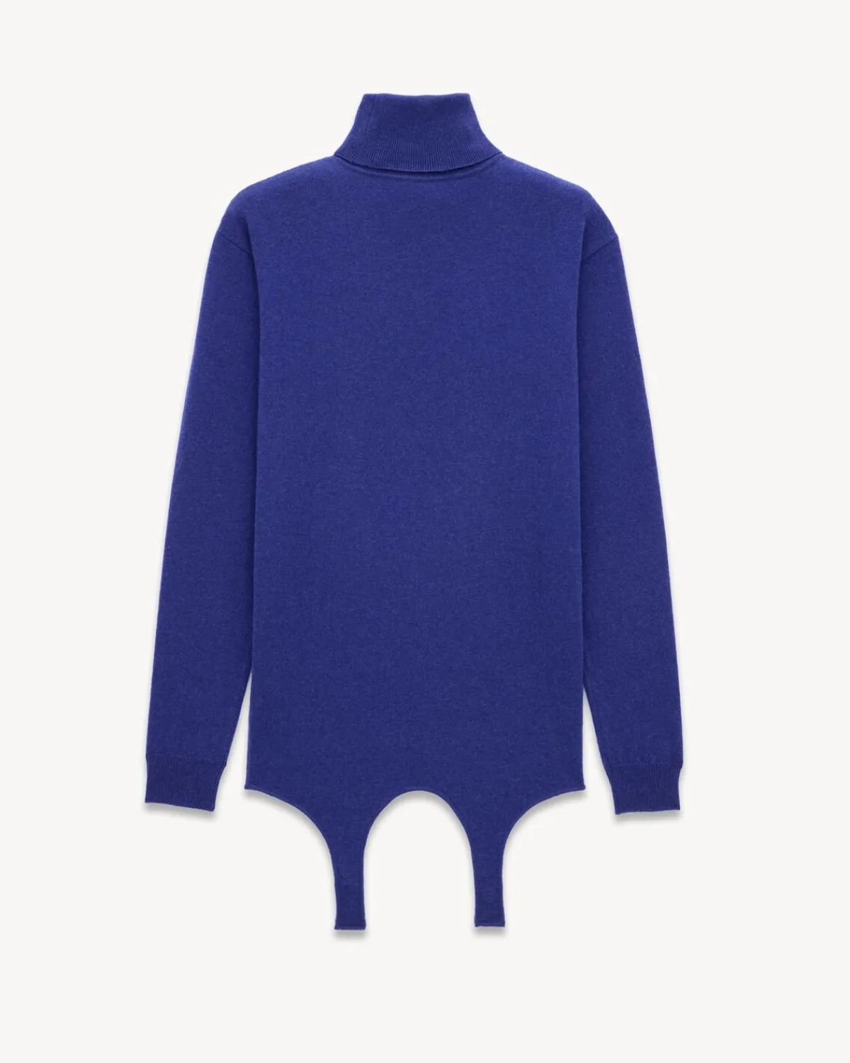 Saint Laurent Knitwear-turtleneck garter sweater in cashmere BLEUROI