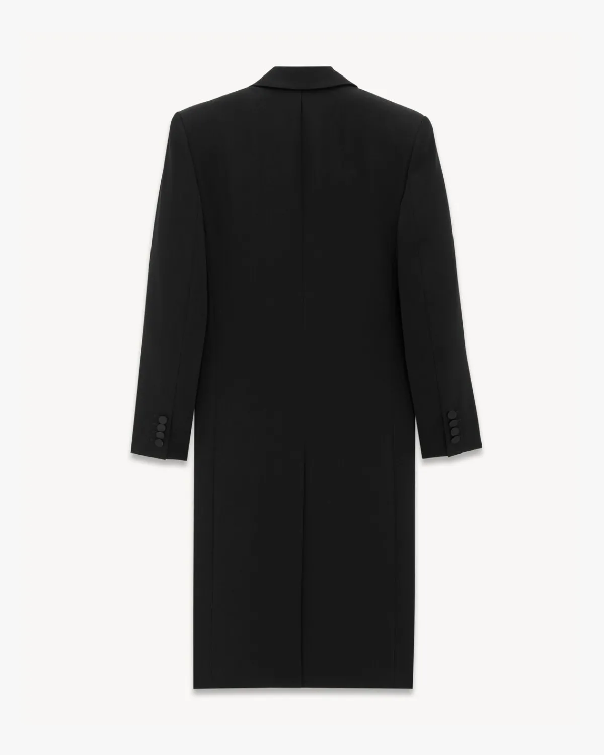 Saint Laurent Leather And Coats-tuxedo coat in GRAIN DE POUDRE BLACK