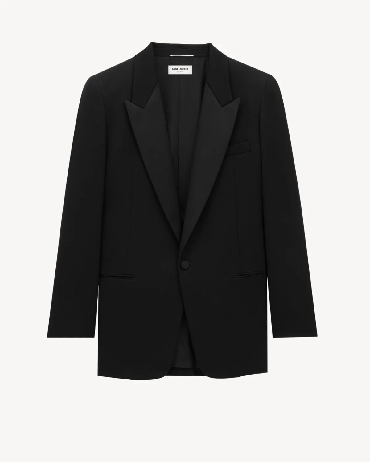 Saint Laurent Jackets And Pants-tuxedo jacket in grain de poudre NOIR