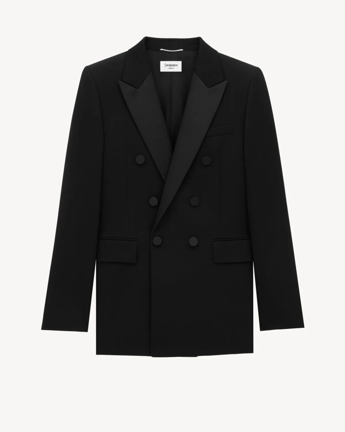 Saint Laurent Jackets And Pants-tuxedo jacket in grain de poudre NOIR