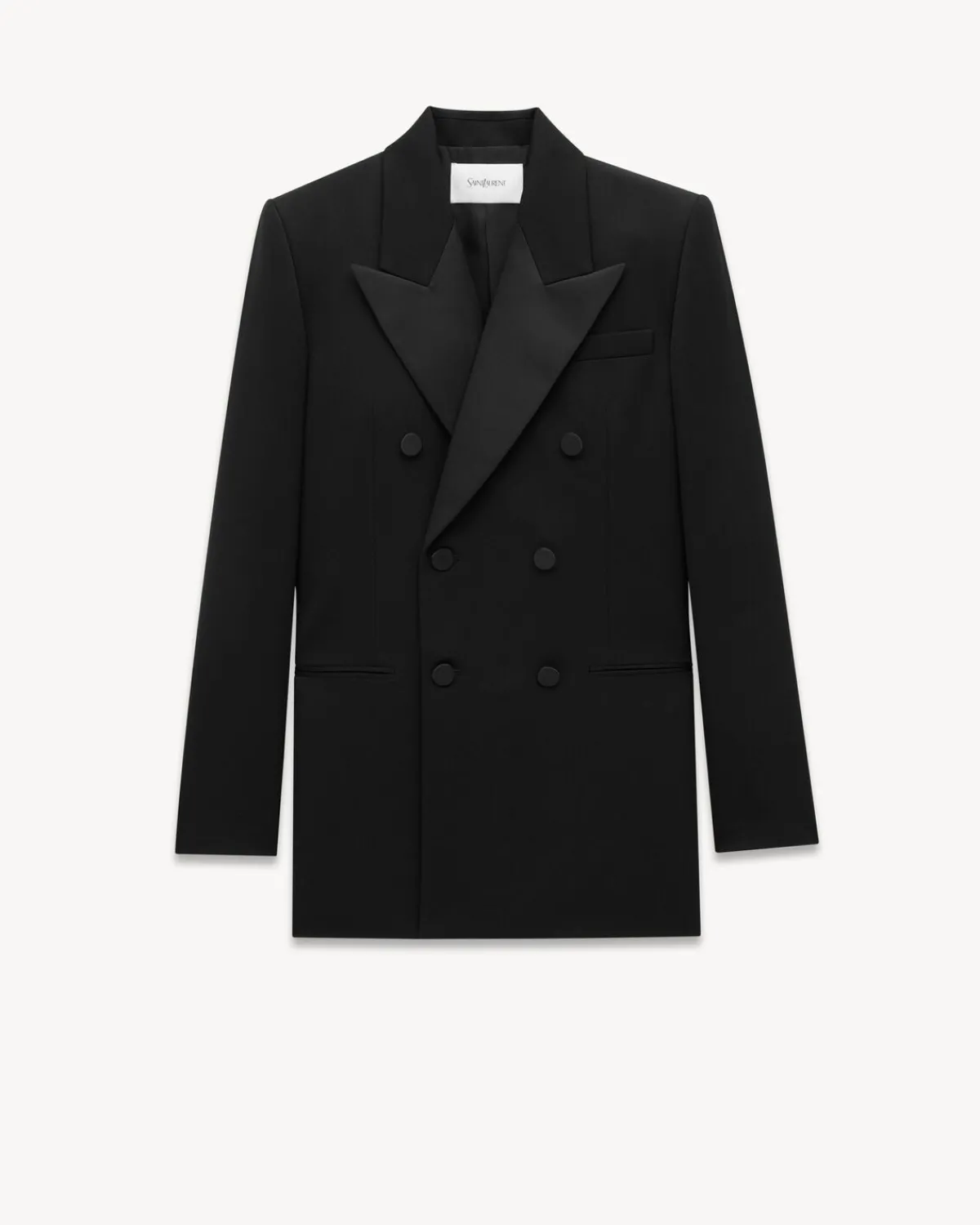 Saint Laurent Jackets And Pants-tuxedo jacket in GRAIN DE POUDRE BLACK