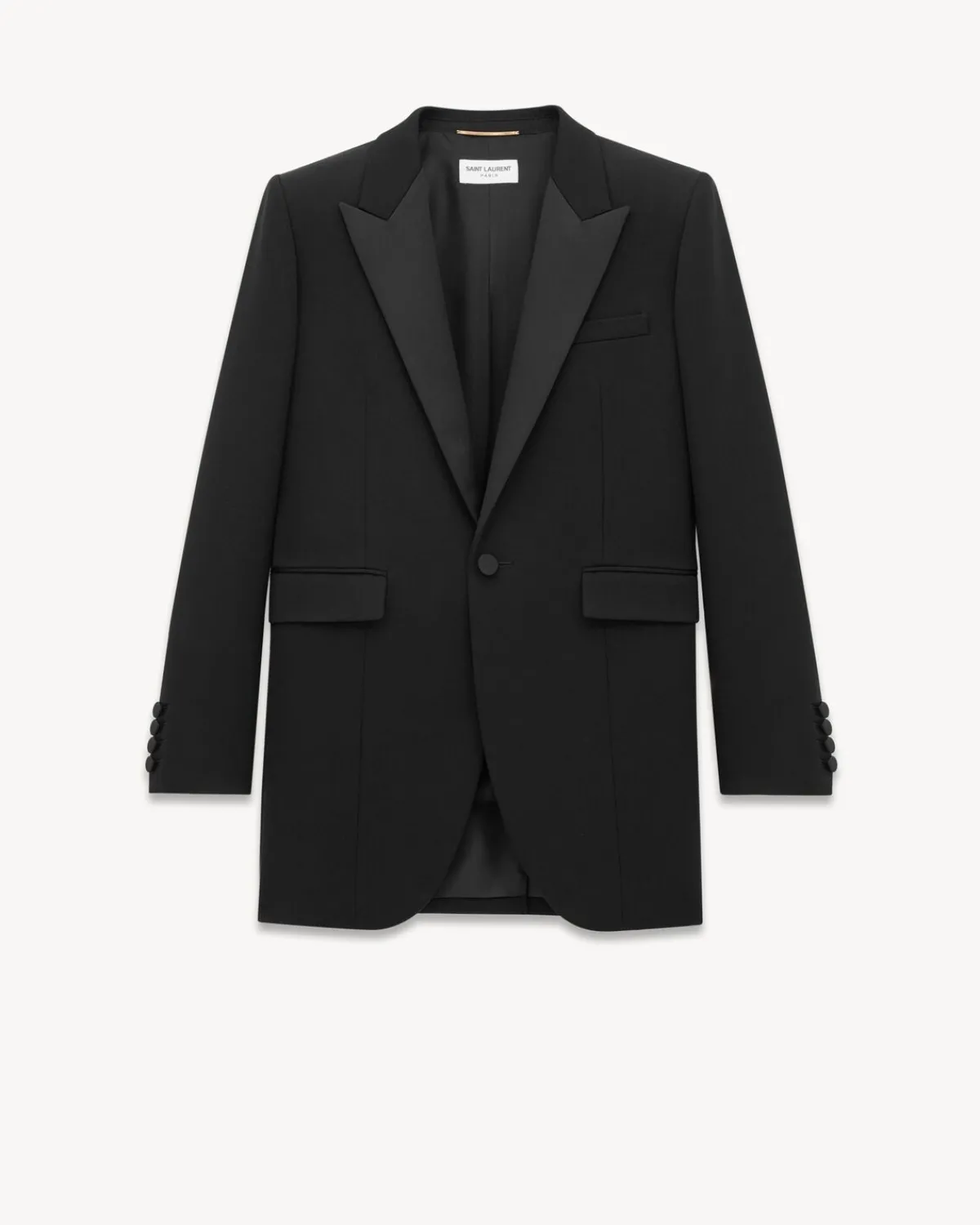 Saint Laurent Jackets And Pants-tuxedo jacket in GRAIN DE POUDRE BLACK