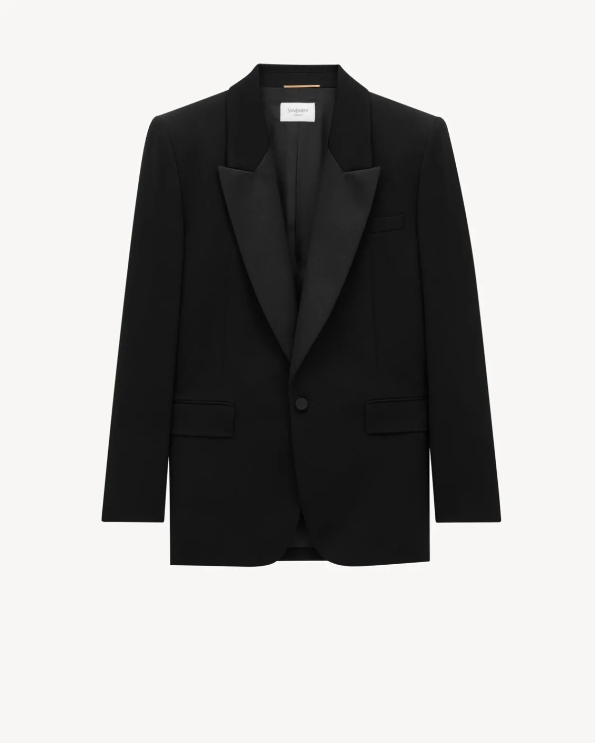 Saint Laurent Jackets And Pants-tuxedo jacket in grain de poudre NOIR