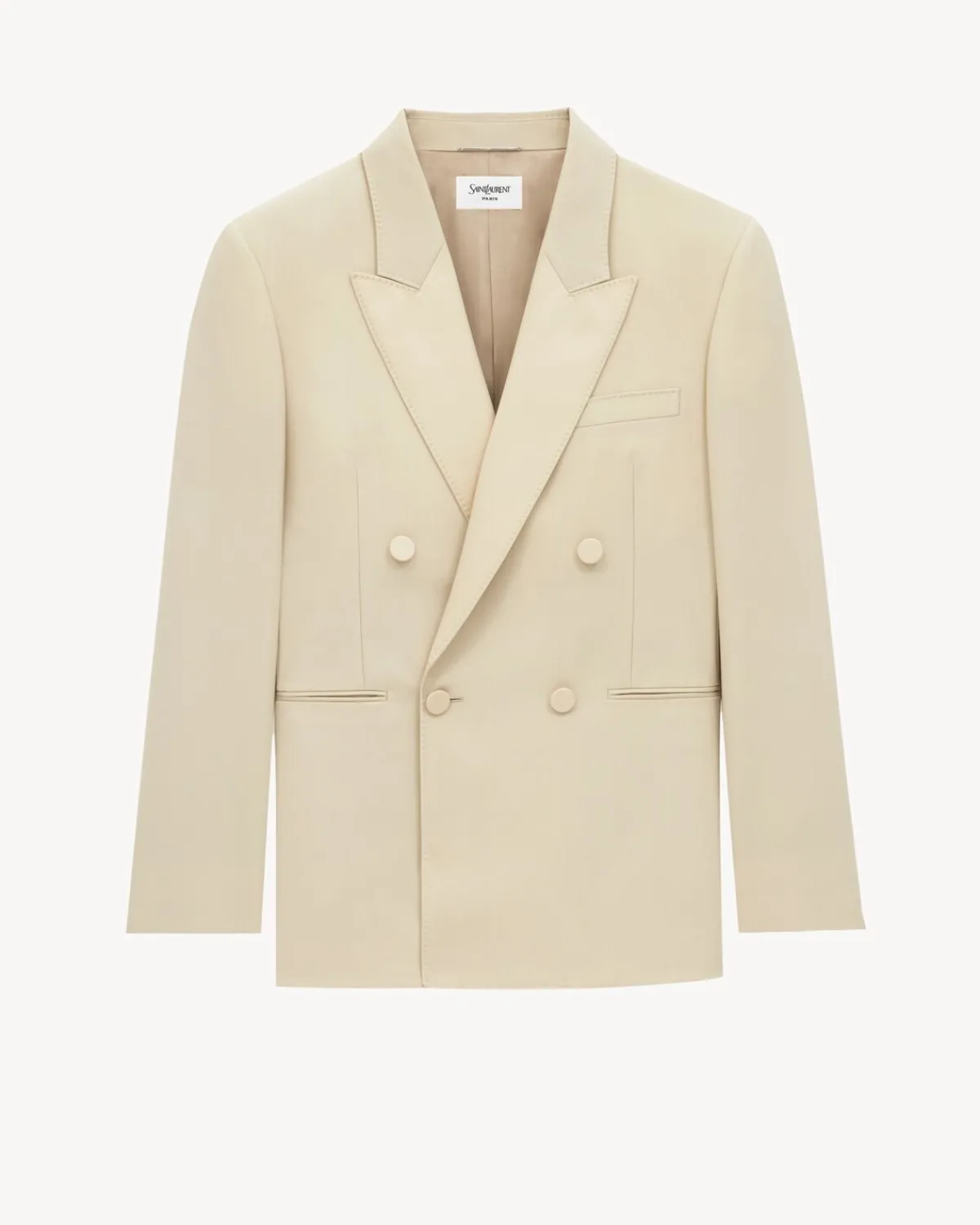 Saint Laurent Jackets And Pants-tuxedo jacket in light wool BEIGE