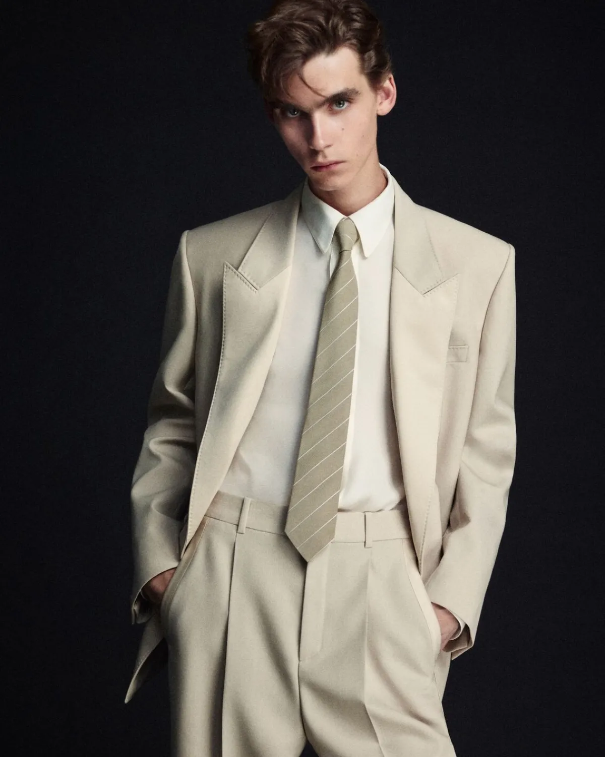 Saint Laurent Jackets And Pants-tuxedo jacket in light wool BEIGE