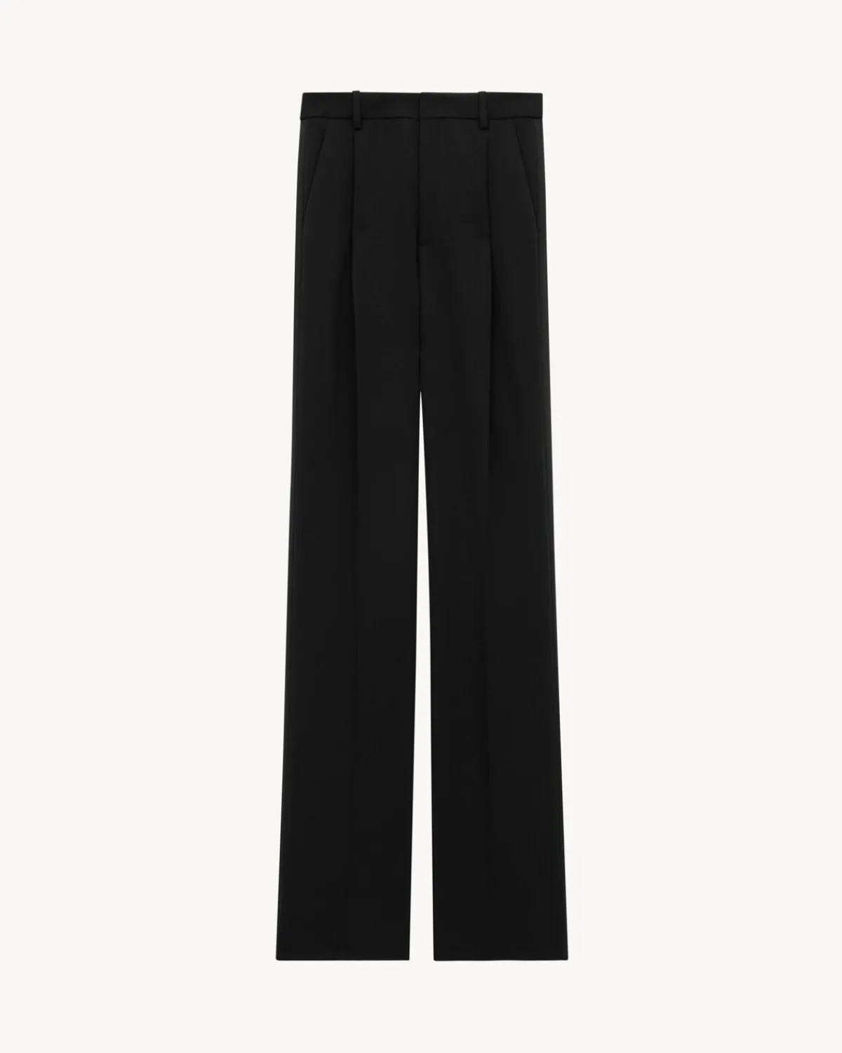 Saint Laurent Jackets And Pants-tuxedo pants in grain de poudre NOIR