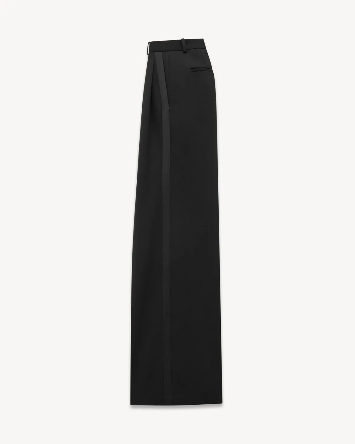 Saint Laurent Jackets And Pants-tuxedo pants in GRAIN DE POUDRE BLACK