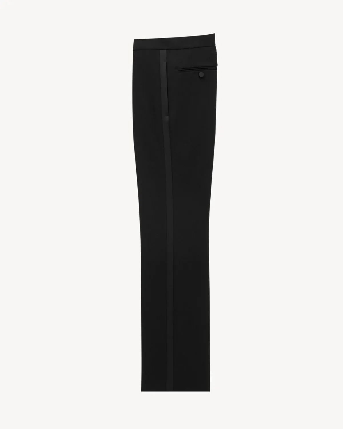 Saint Laurent Jackets And Pants-tuxedo straight pants in grain de poudre BLACK