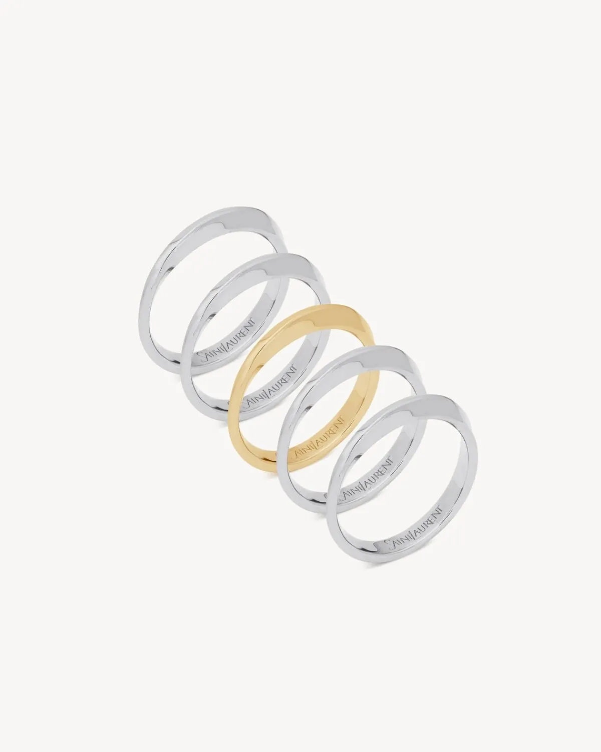 Saint Laurent Fine Jewelry-twist rings in 18K grey gold and 18K yellow gold greyGOLDANDYELLOWGOLD