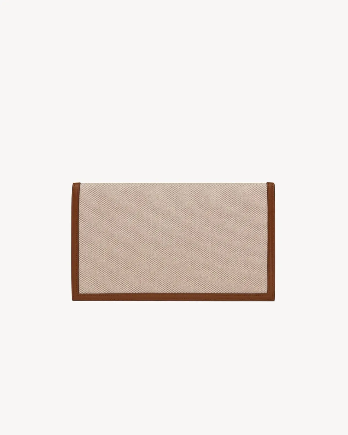 Saint Laurent Pouches-UPTOWN pouch in canvas and smooth leather NATURALBEIGE